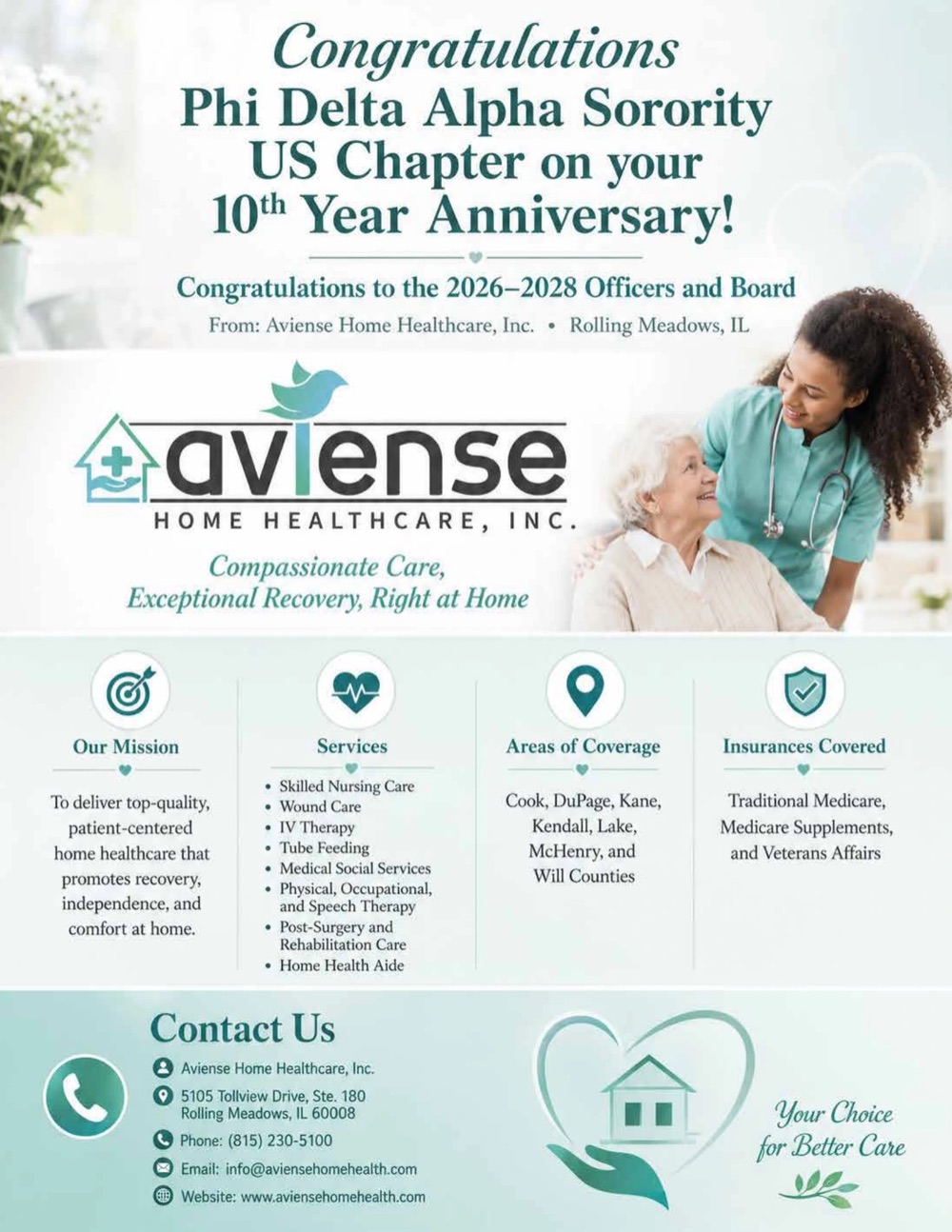 Aviense Home Healthcare, Inc., page 14 of the 2026 souvenir program