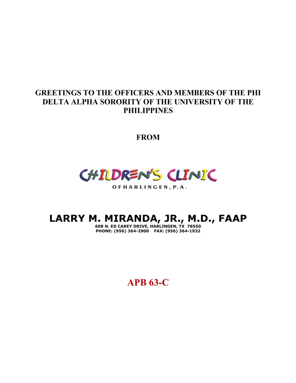 Children's Clinic of Harlingen, P.A., page 40 of the 2026 souvenir program